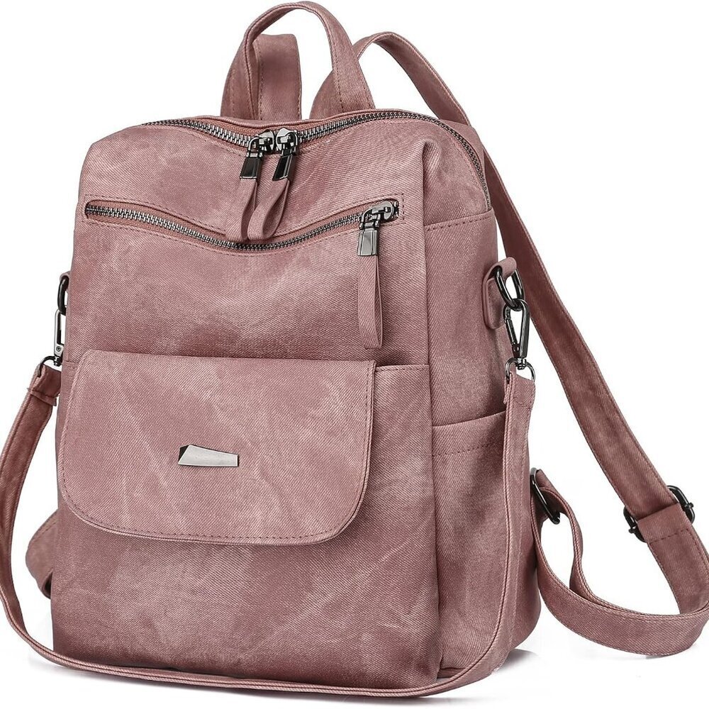 Women Backpack Purse Small Leather Waterproof Anti-Theft Shoulder Bag